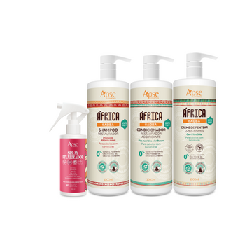 Apse Cosmetics Combing Cream Apse Cosmetics - Kitão Africa Baobab - Shampoo, Conditioner, Leave-in Cream, and Finishing Spray (4 ITEMS)