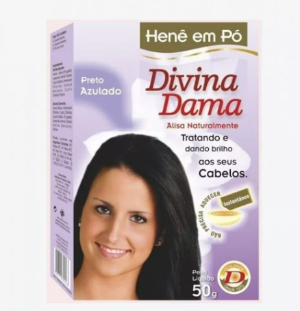 Divina Dama Hair Color Henê Powder Bluish Blue Black Straightening Dyeing Henna 50g - Divina Dama