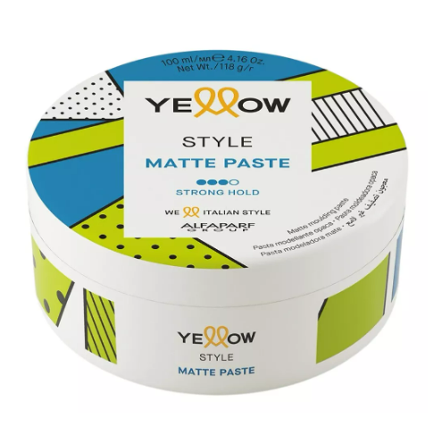 Yellow Hair Hold and Sculpt Style Green Coffee Aloetrix Extra Strong Hold Shaper Fixing matte paste 100ml - Yellow