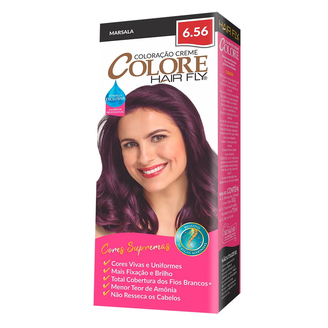 Hair Fly Hair Coloring Hair Fly Coloring Cream Colors 6.56 - Marsala 125g